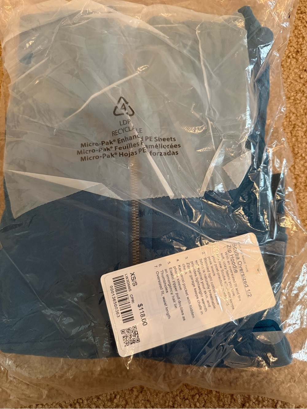 Lululemon Scuba Oversized Half-Zip Hoodie Capri NWT